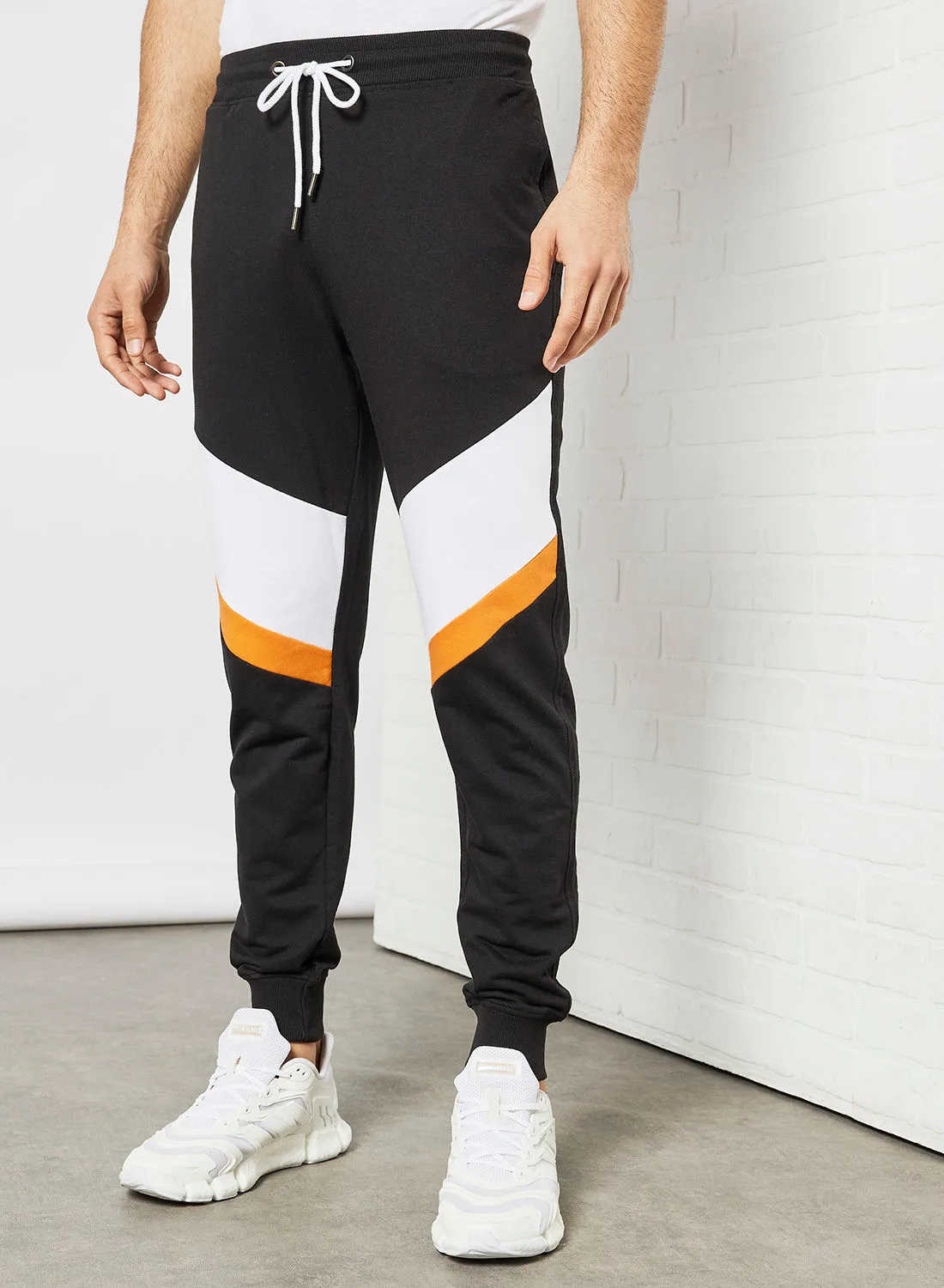 ABOF Regular Fit Joggers Black/Yellow Printed