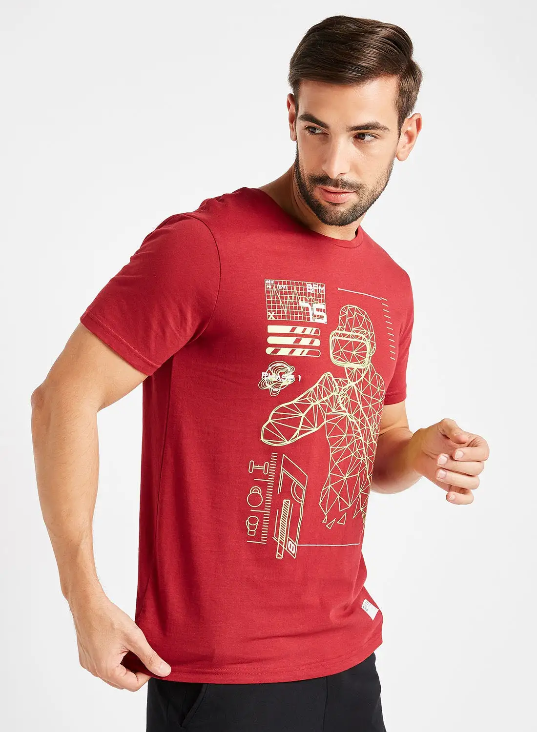 ABOF Front Graphic T-Shirt Maroon