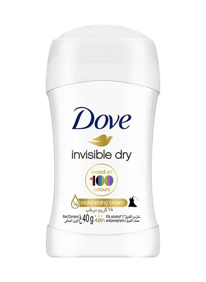 Dove Women Antiperspirant Deodorant Stick For Refreshing 48Hour Protection Invisible Dry Alcohol Free 40grams