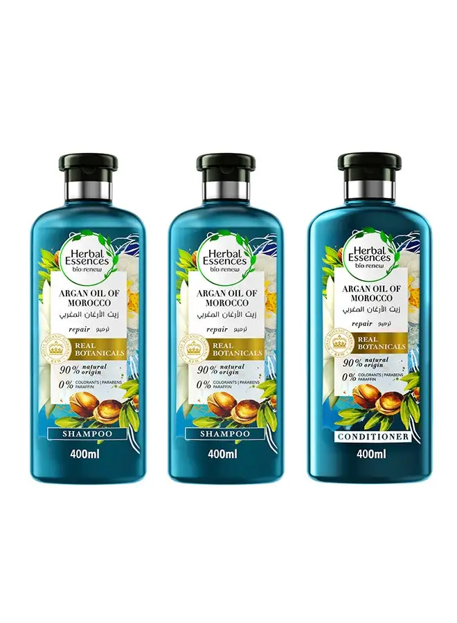 Herbal Essences Shampoo And Conditioner With Argan Oil Of Moroco 400ml Pack Of 3