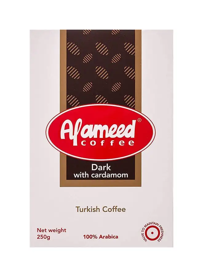 Al Ameed Turkish Dark Coffee With Cardamom 250grams