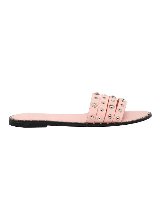 ZAHA Studded Flat Sandals Pink