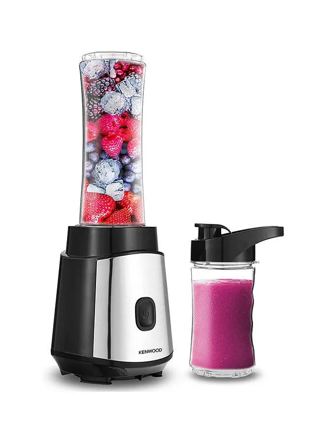 KENWOOD Personal Blender Smoothie Maker  With  &  Tritan Smoothie2Go Bottle and Lid, Ice Crush Function 350.0 W BLM05.A0BK Silver/Black