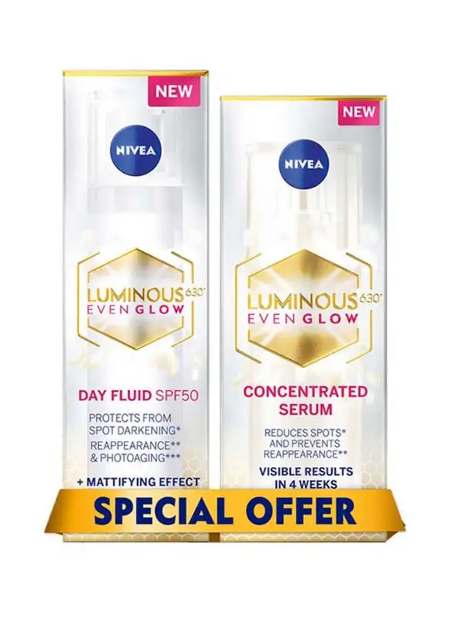 Nivea Luminous630 Even Glow Face Day Fluid Spf 50 With Serum Multicolour 30+40ml