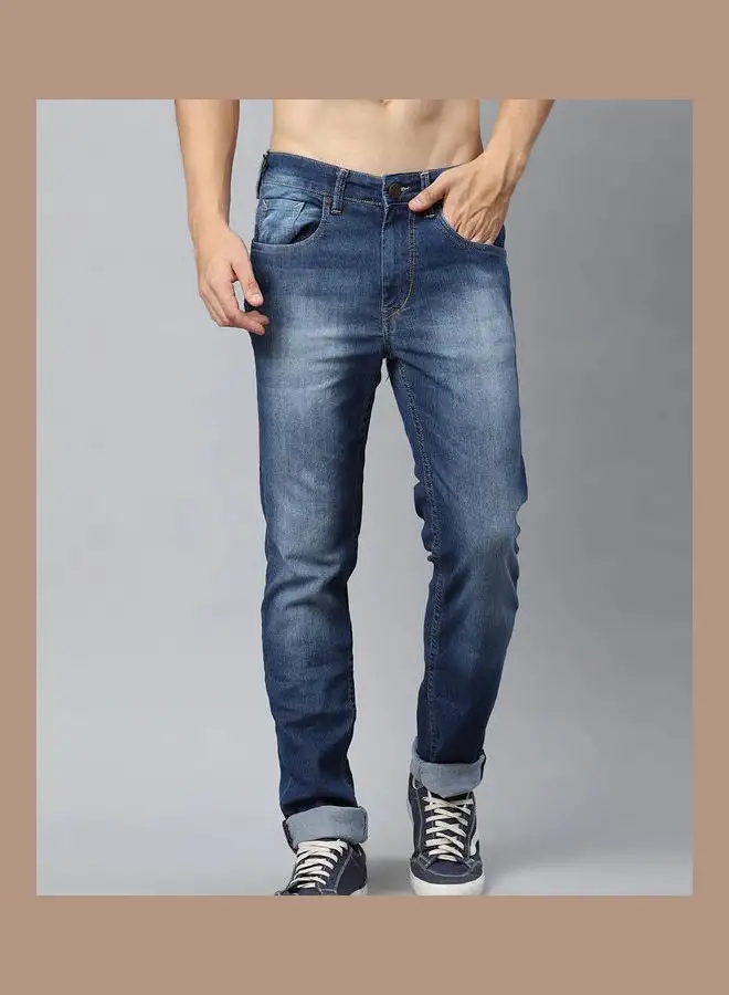 HERE&NOW Casual Mid-Rise Jeans Navy Blue