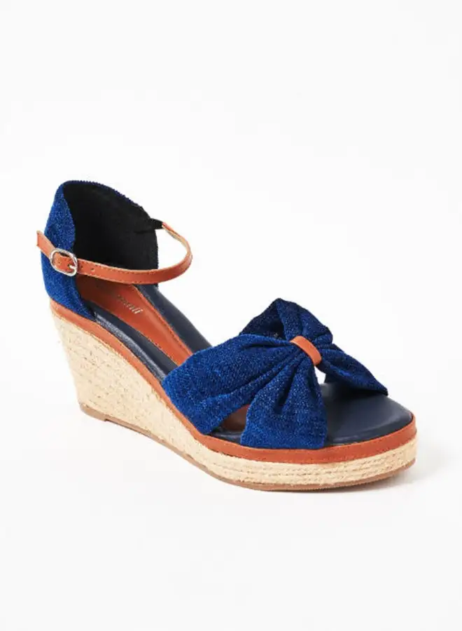 Geoomnii Martha Stylish Wedge Espadrille Sandal Blue