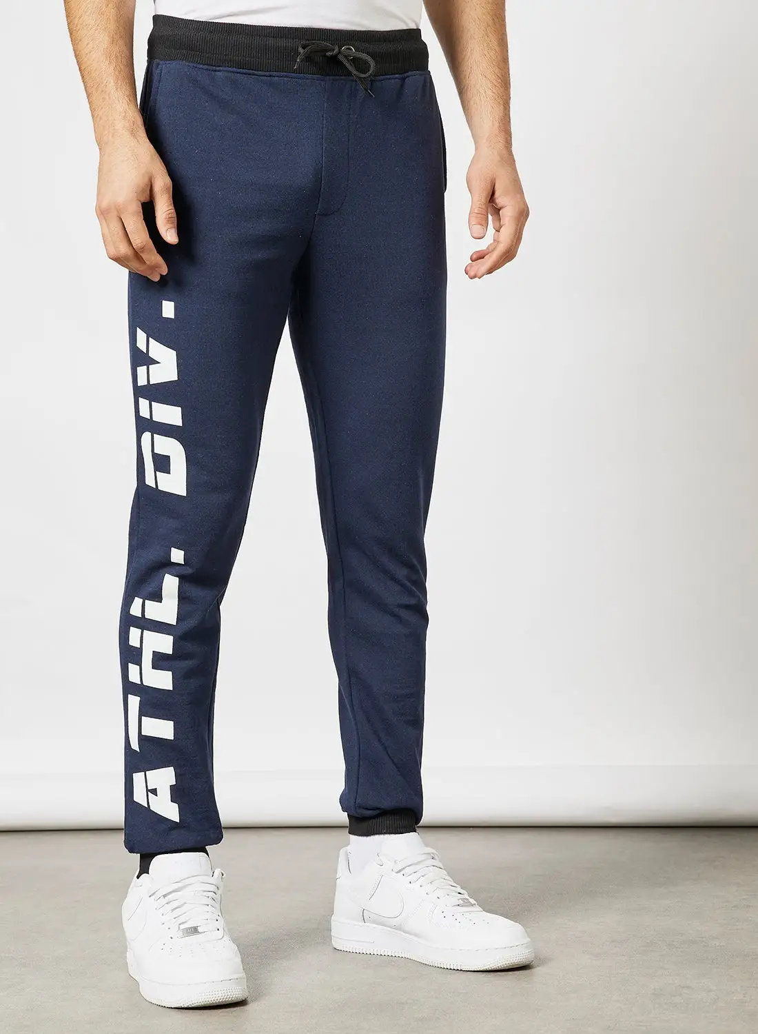 ABOF Regular Fit Joggers Printed White/Navy