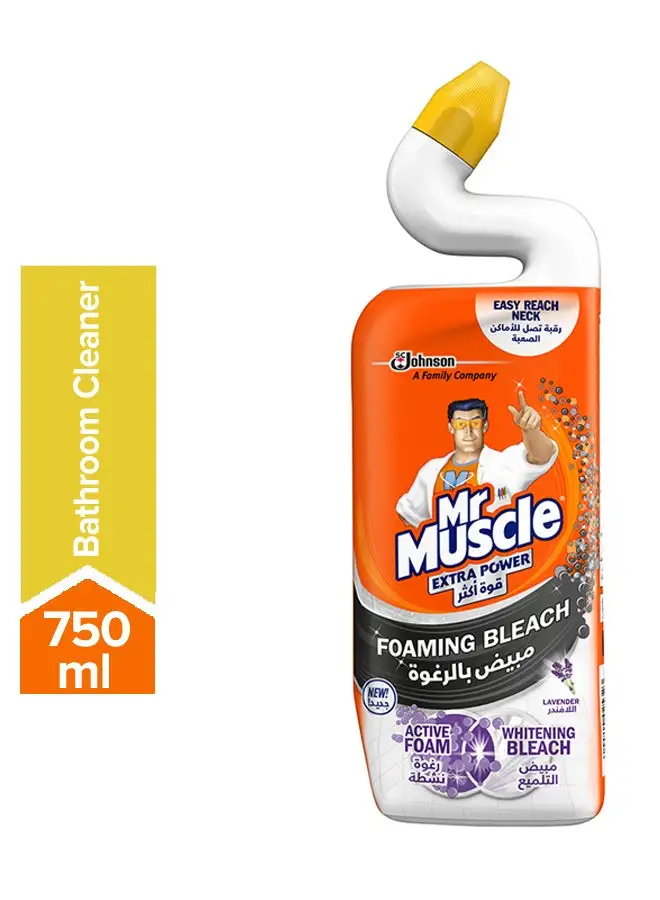 Mr Muscle Extra Power Foaming Bleach Gel Toilet Cleaner Lavender Whitening Bleach 750ml