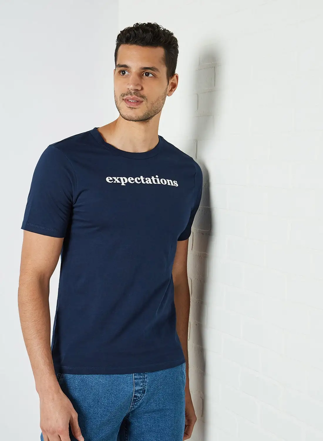 Mast & Harbour Printed T-Shirt Navy Blue