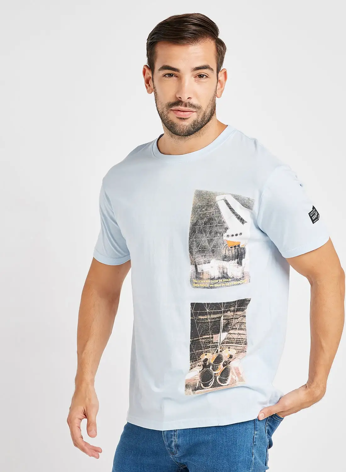 ABOF Front Graphic T-Shirt Sky Blue