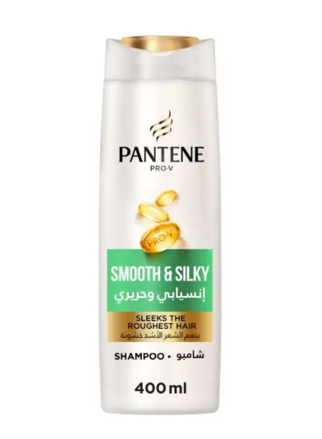 Pantene Pro-V Smooth And Silky Shampoo Sleeks Roughest Hair 400ml