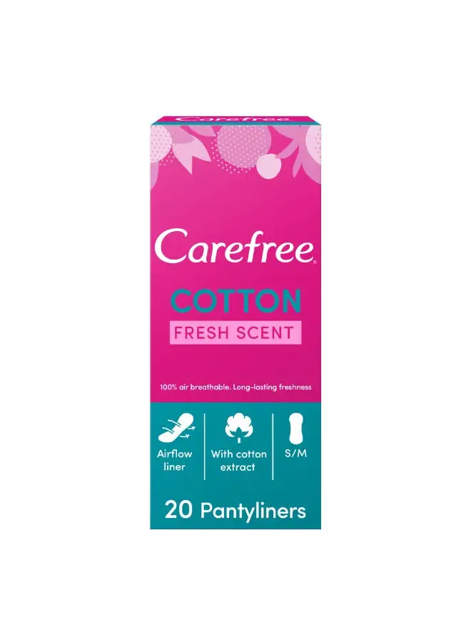 Carefree Panty Liners Cotton Fresh Scent 20 Piece