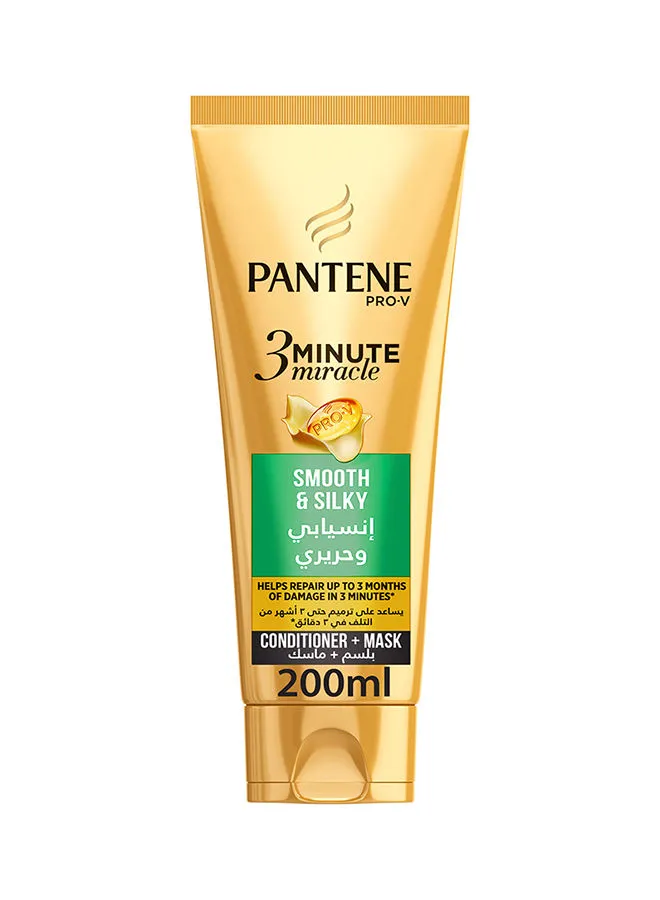 Pantene Pro-V 3 Minute Miracle Smooth And Silky Conditioner With Mask 200ml