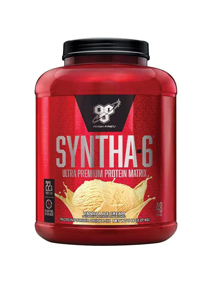 BSN Syntha-6 Ultra Premium Protein Matrix, Whey Protein Powder, Micellar Casein, Milk Protein Isolate Powder - Vanilla Ice Cream, 5 lbs, 48 Servings (2.27 KG)