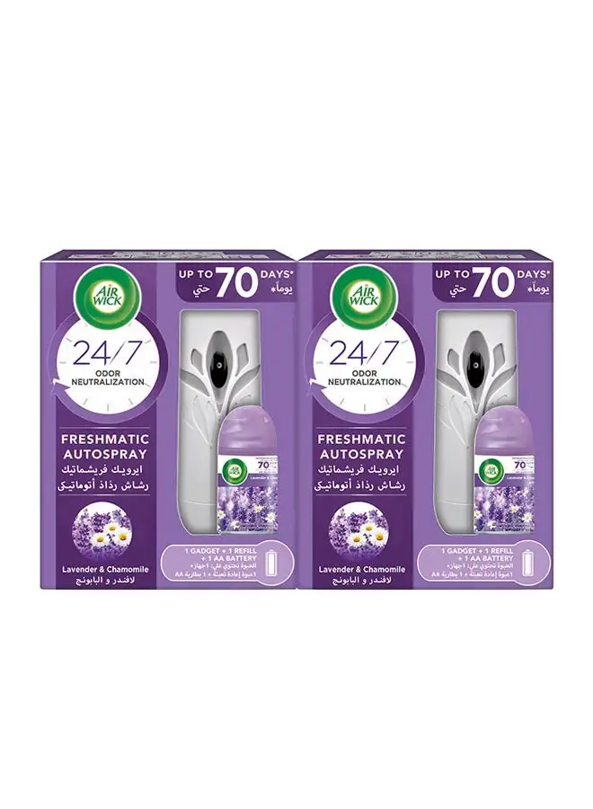 Air Wick Freshmatic Auto Spray Kit Lavender And Camomile 250ml 250ml Pack of 2