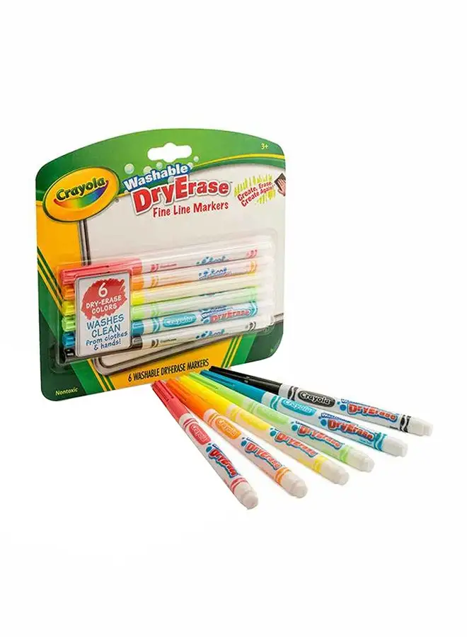 Crayola 6 Count Dry-Erase Fine Line Washable Markers