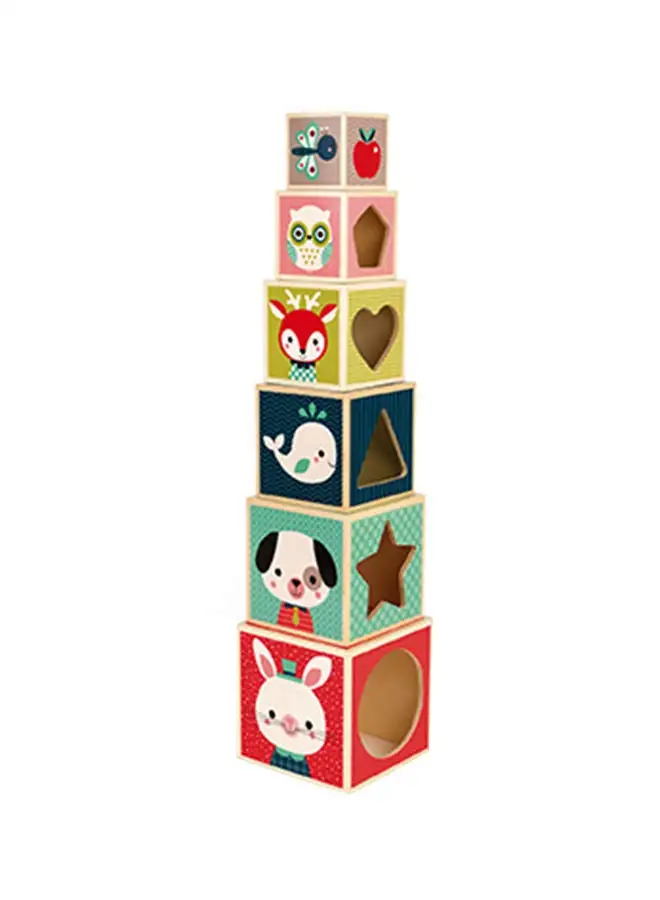 Janod Wooden Baby Forest 6-Block Pyramid