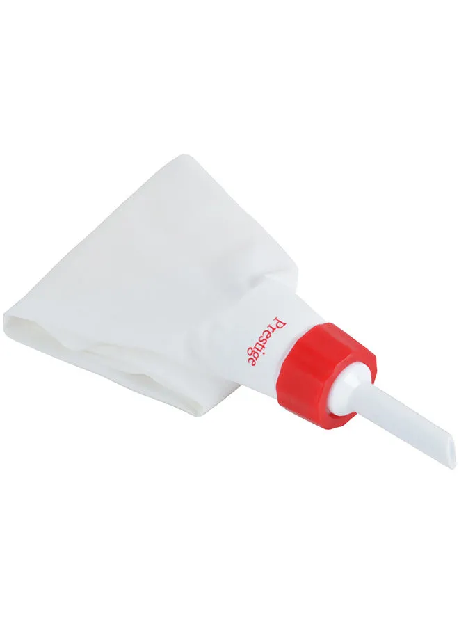 Prestige Icing Bag With 6 Plastic Nozzles White/Red 23.2x11.8x2.8cm