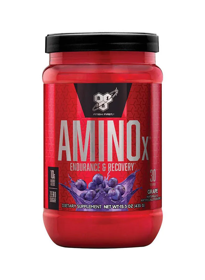 BSN Amino Energy Powder for Endurance And Recovery, Effervesent Instantized Amino Acids, Dietary Supplement - Grape, 435 Grams, 30 Servings