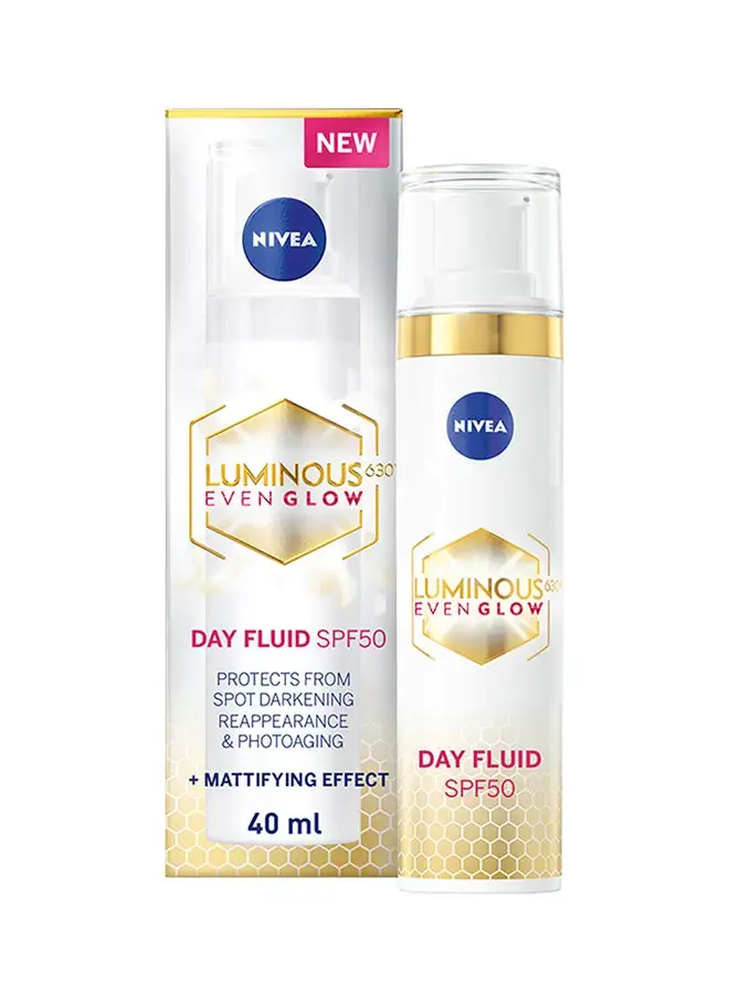 Nivea Luminous 630 Even Glow Face Day Fluid With SPF 50 Clear 40ml