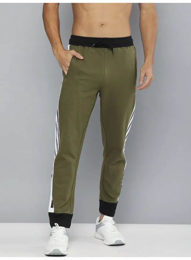 HERE&NOW Drawsting Detailed Elastic Waistband Side Striped Patterned Low-Rise Regular Fit Sweatpants Green