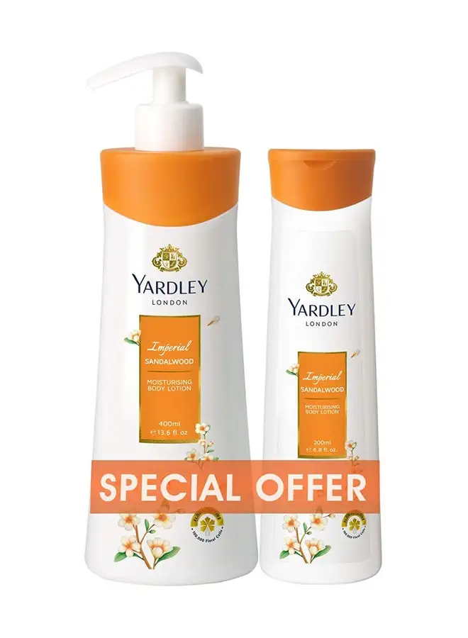 Yardley Pack Of 2 Moisturizing Body Lotion Imperial Sandalwood 400+200ml