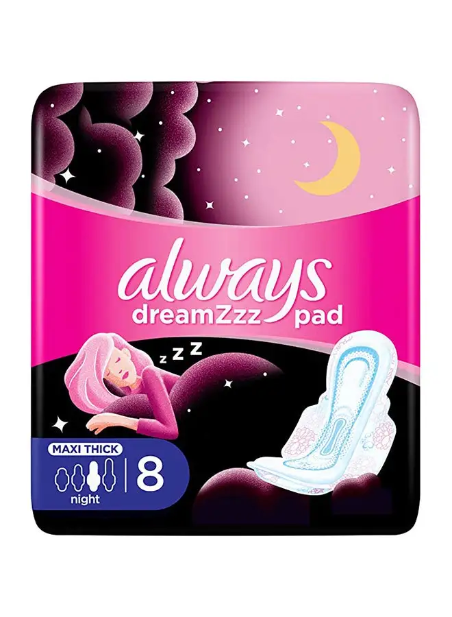 Always Breathable Soft Maxi Thick Night Sanitary Pads With Wings 8 Count