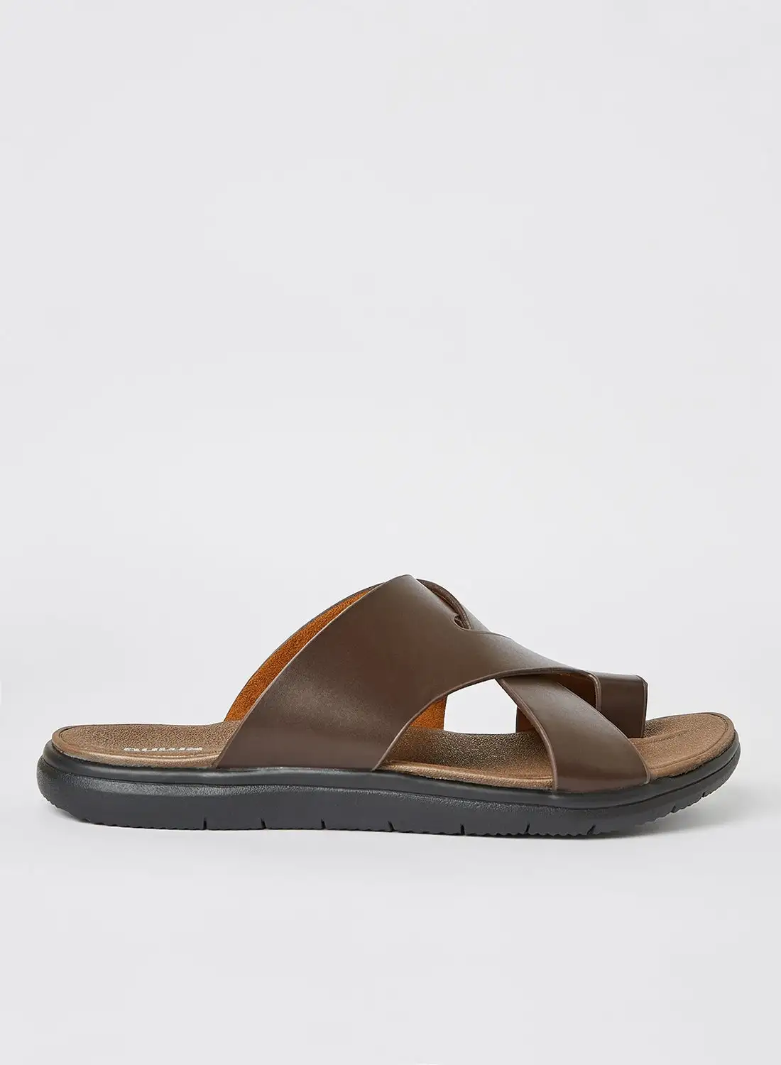 QUWA Casual Flat Arabic Sandals Brown