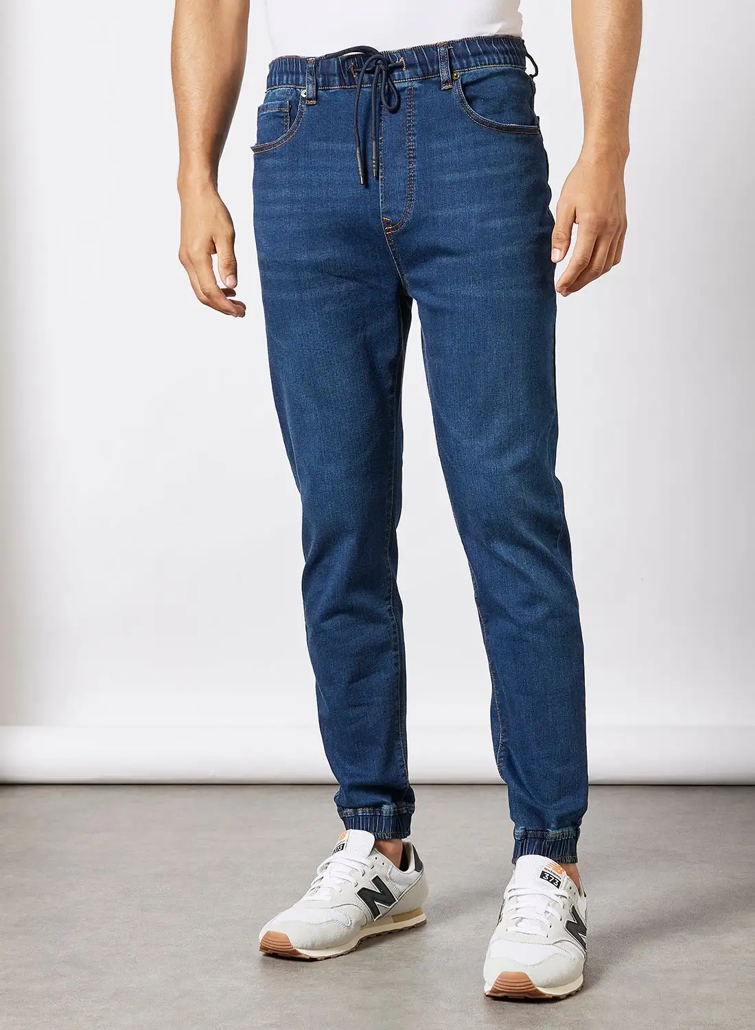 R&B Slim Fit Mid Rise Jeans Dark Blue