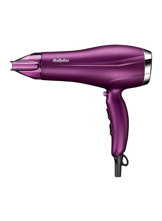 babyliss Velvet Orchid 2300 DC Hair Dryer, Built-in 3 Heat & 2 Speed Settings With Cool Shot, Ionic frizz-Control For Smooth Hair, Stylish Lightweight Design For Comfort Use, 5513PSDE Purple