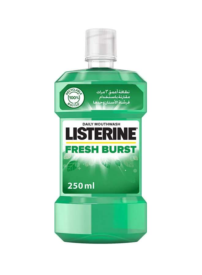 Listerine Fresh Burst Daily Mouthwash With Germ Killing Oral Care Formula To Reduce Plaque 250ml