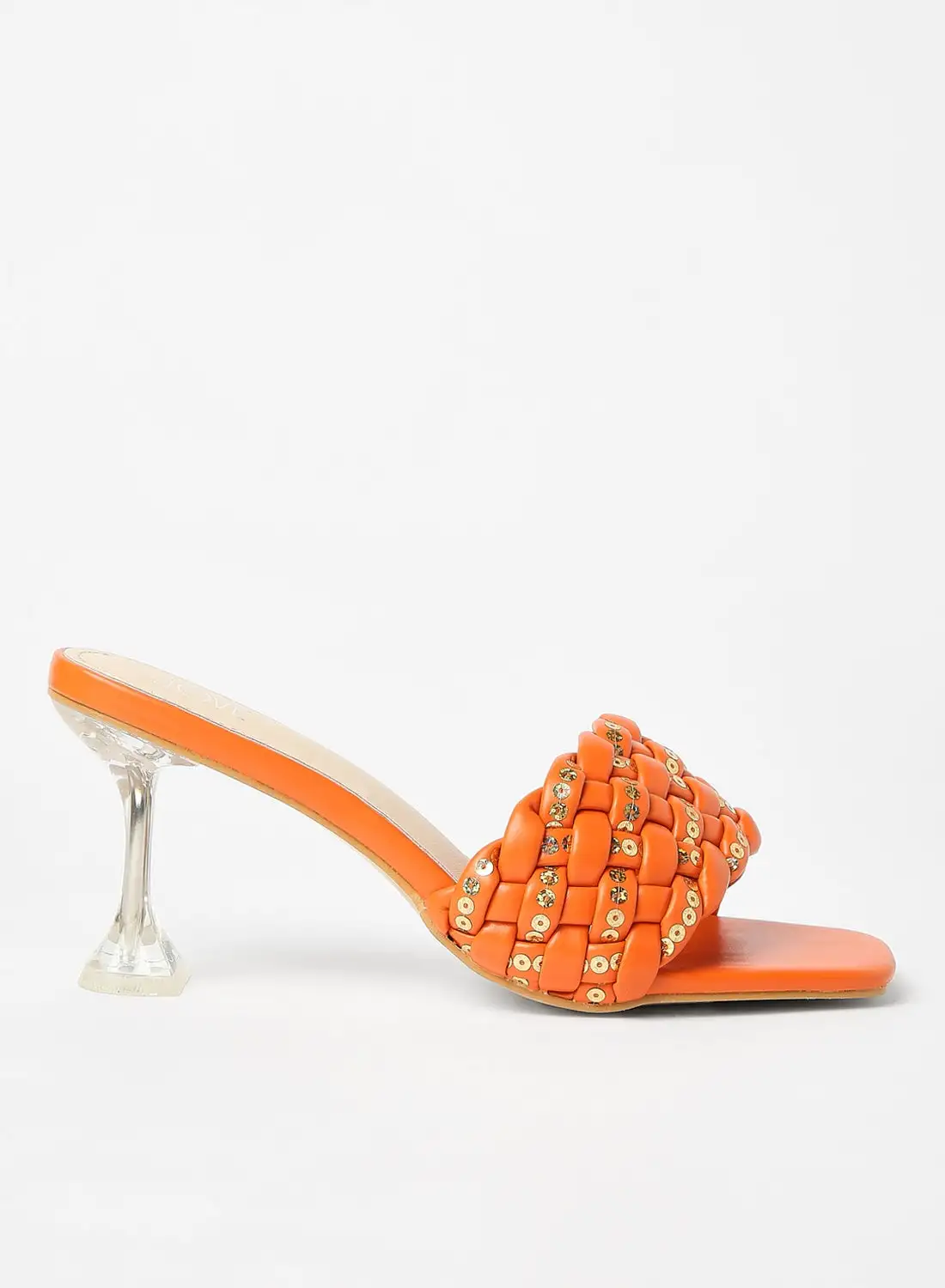 Jove Fashionable Heeled Sandals Orange/Gold