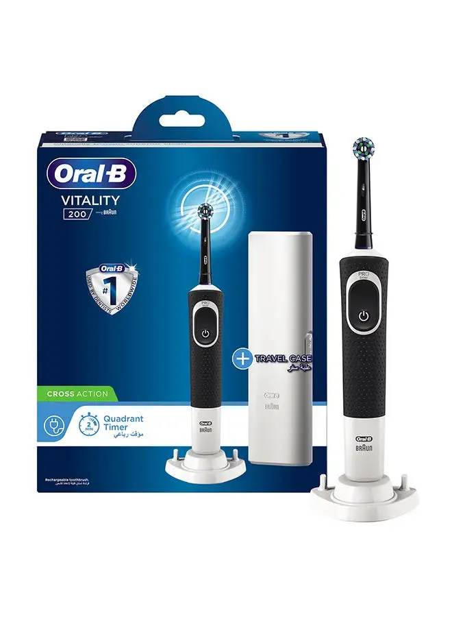 Oral B Electric Rechargeable Toothbrush With Travel Case Black