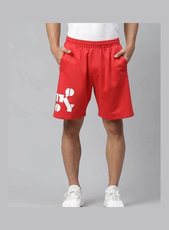 HRX by Hrithik Roshan Mid-Rise Casual Shorts Red