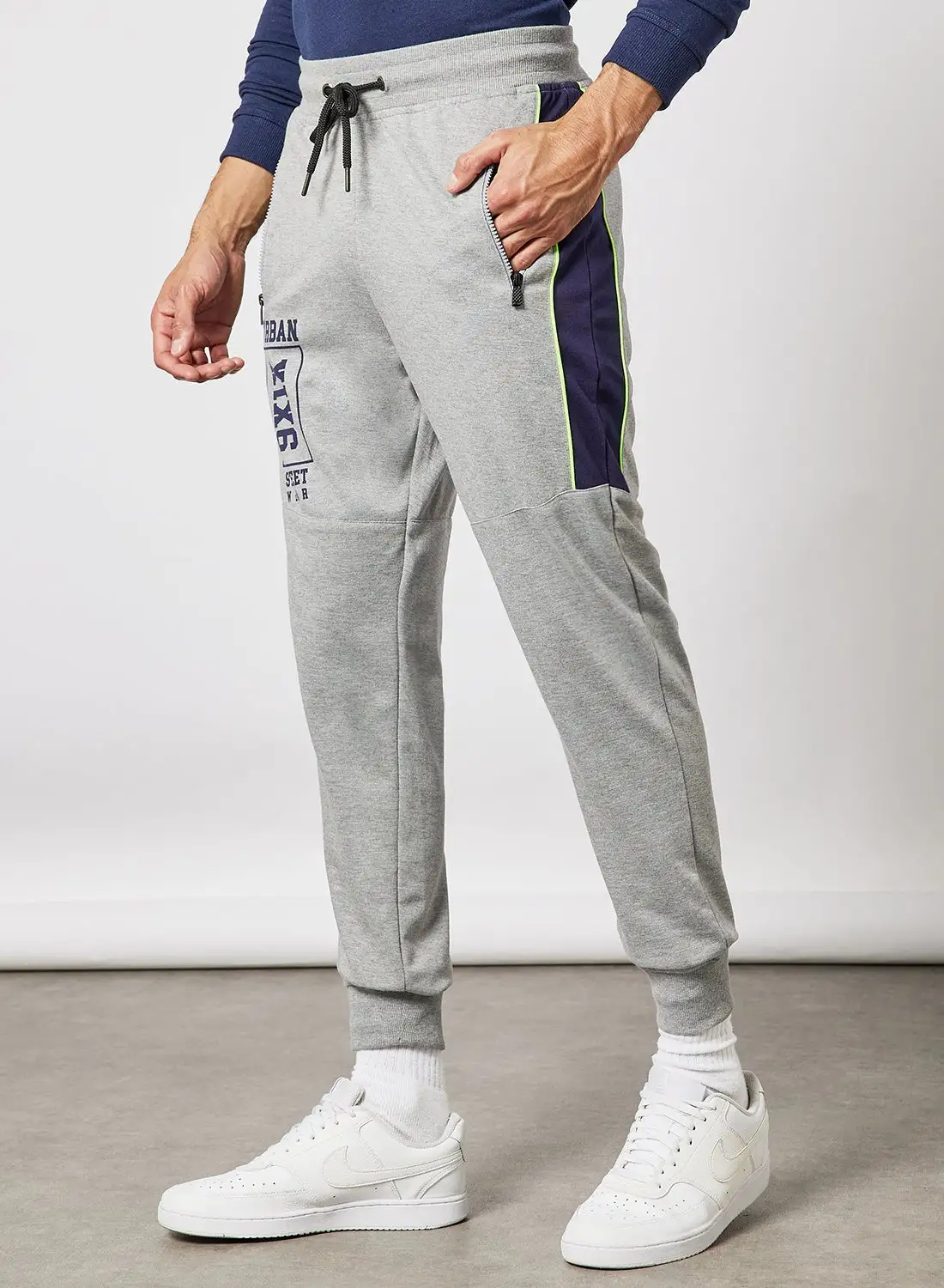 ABOF Regular Fit Joggers Grey/Blue