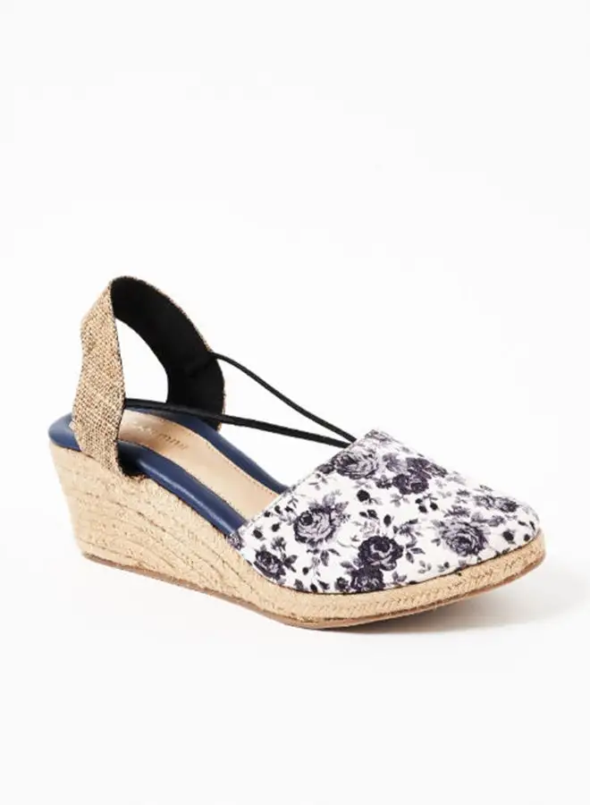 Geoomnii Rosa Stylish Wedge Espadrille Sandal Multicolour