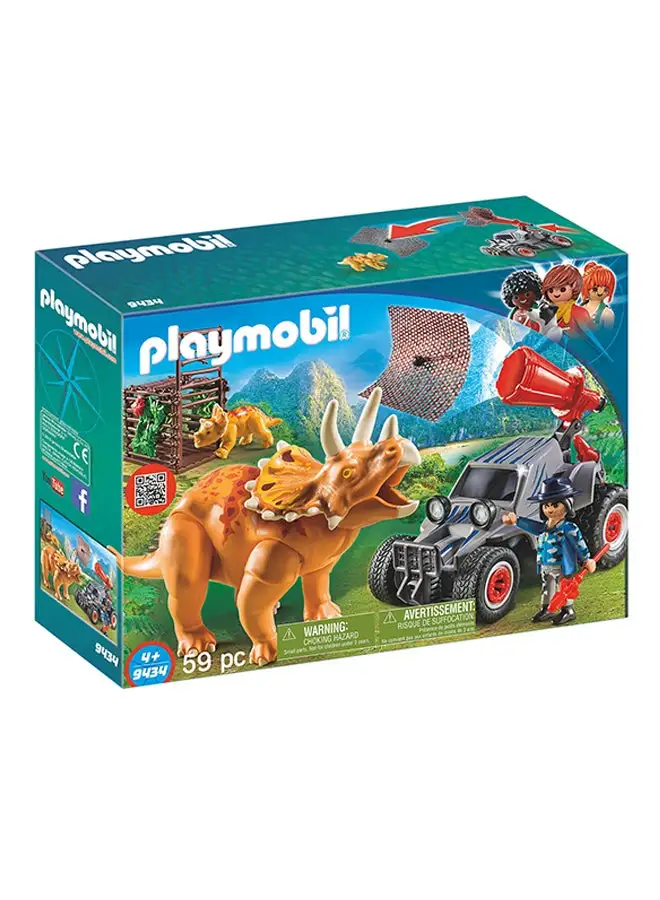 Playmobil 4008789094346 Dinos Enemy Quad With Triceratops Playset 5+ Years