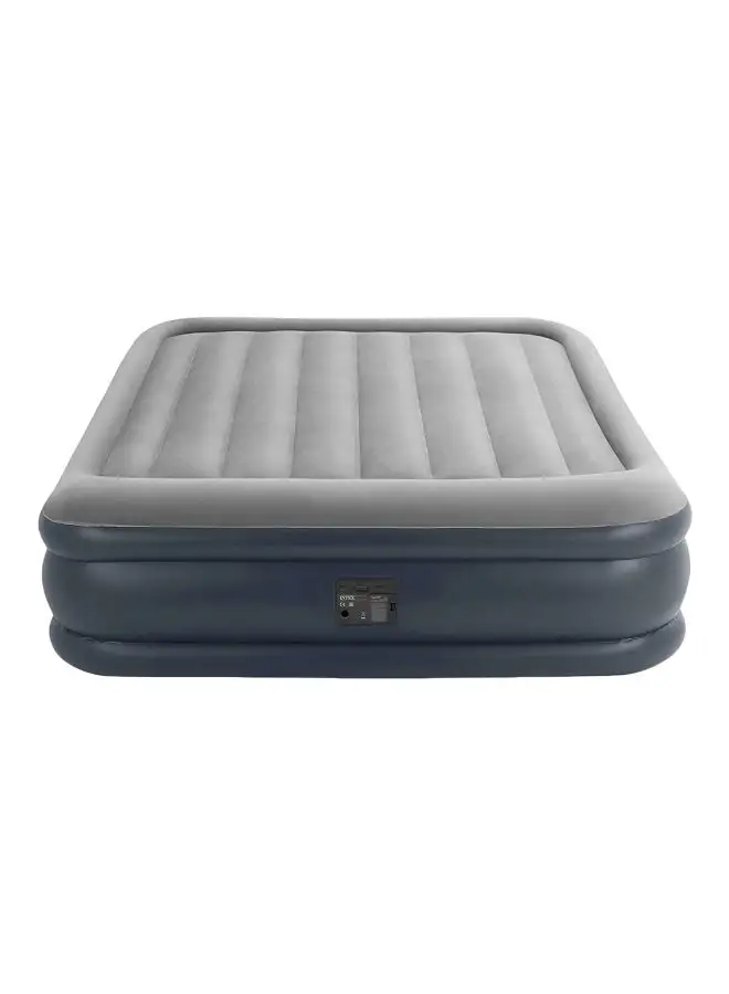 INTEX Fiber-Tech Pillow Rest Airbed With Built In Electric Pump Combination Grey/Blue 60x80x16.5inch