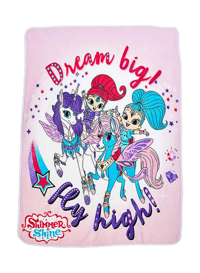 nickelodeon Shimmer And Shine  Design Coral Fleece Blanket Polyester Multicolour 120x140cm