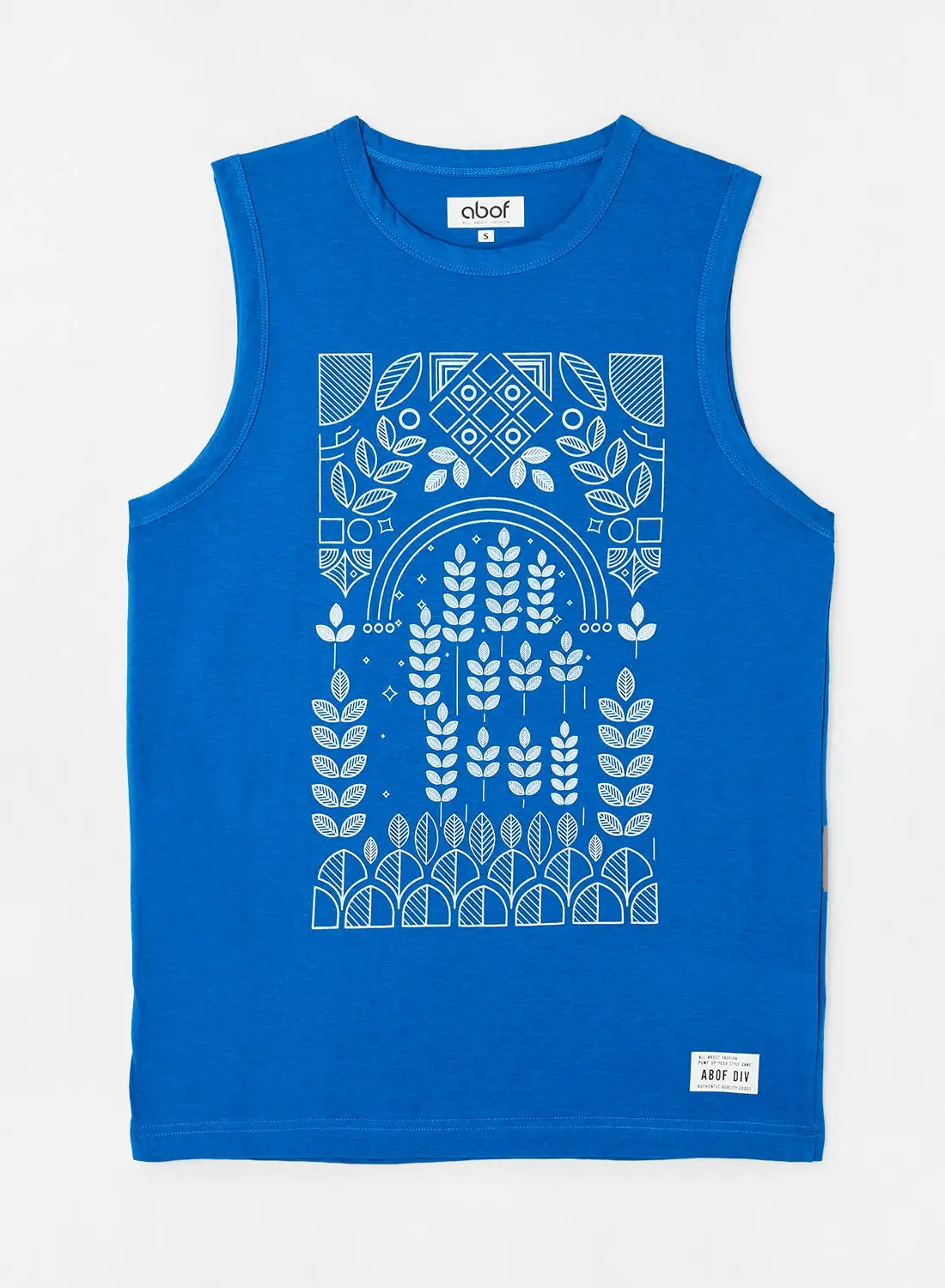 ABOF Regular Fit Crew Neck Graphic Printed Casual Vest Blue/White