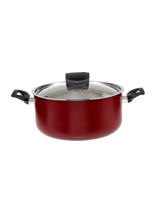 Prestige Safecook Non-Stick Covered Casserole Red/Clear/Black 22cm