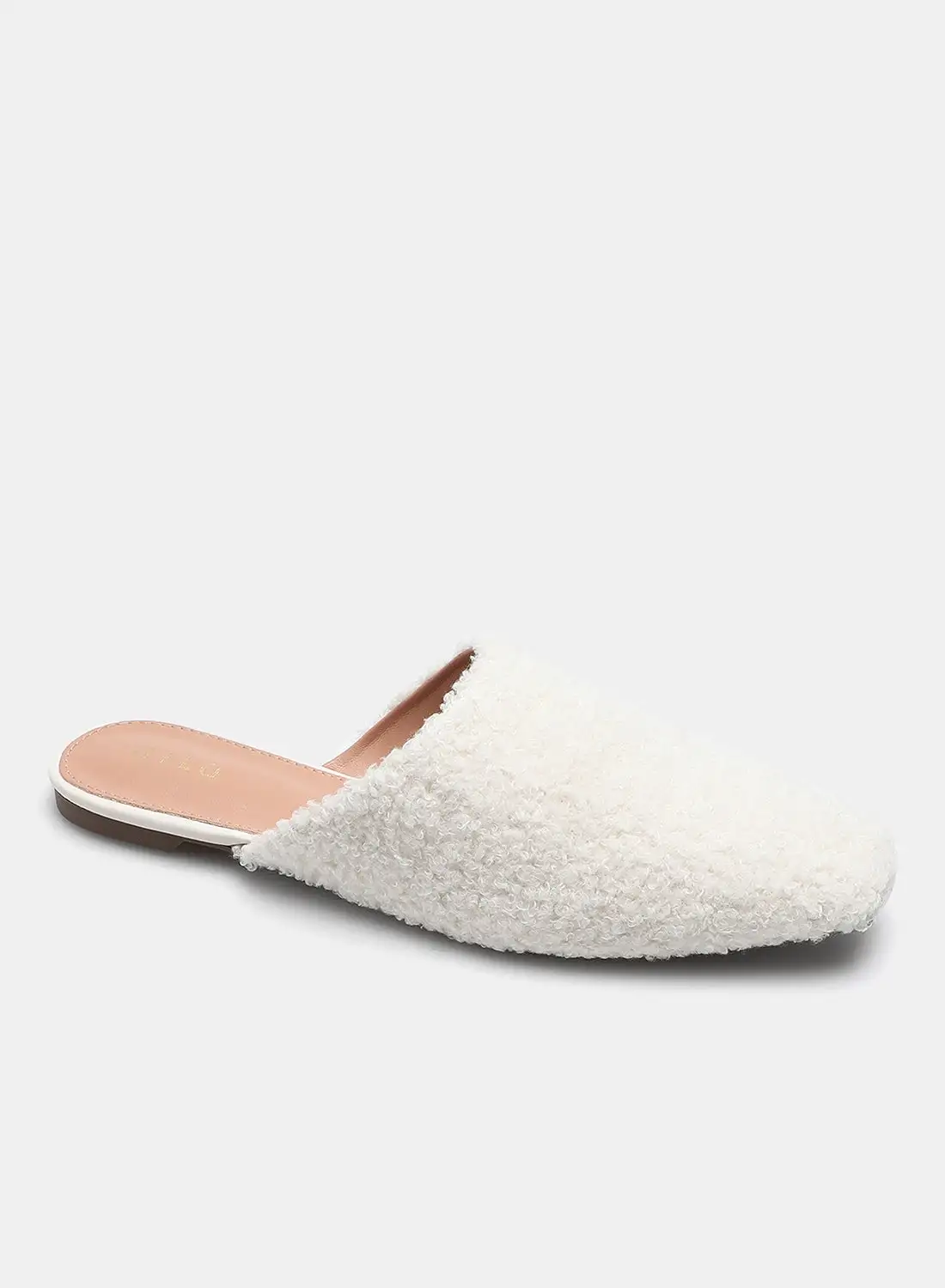 Aila Slip-On Flat Mules White