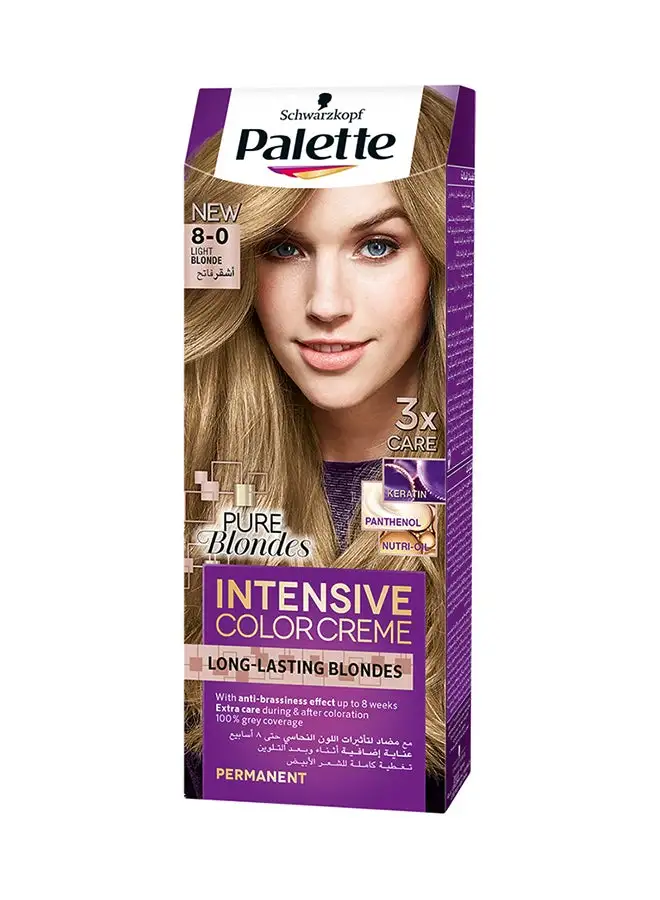 Palette Intensive Colour Cream 8-0, Light Blonde 8-0, Light Blonde 50ml , 50ml , & 10ml