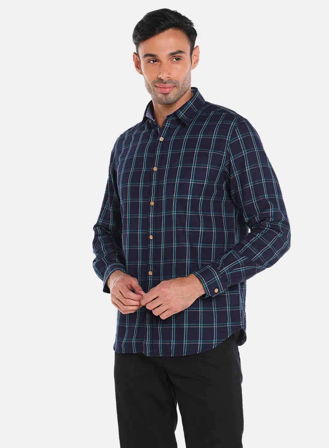 QUWA Casual Stylish Shirt Navy Blue