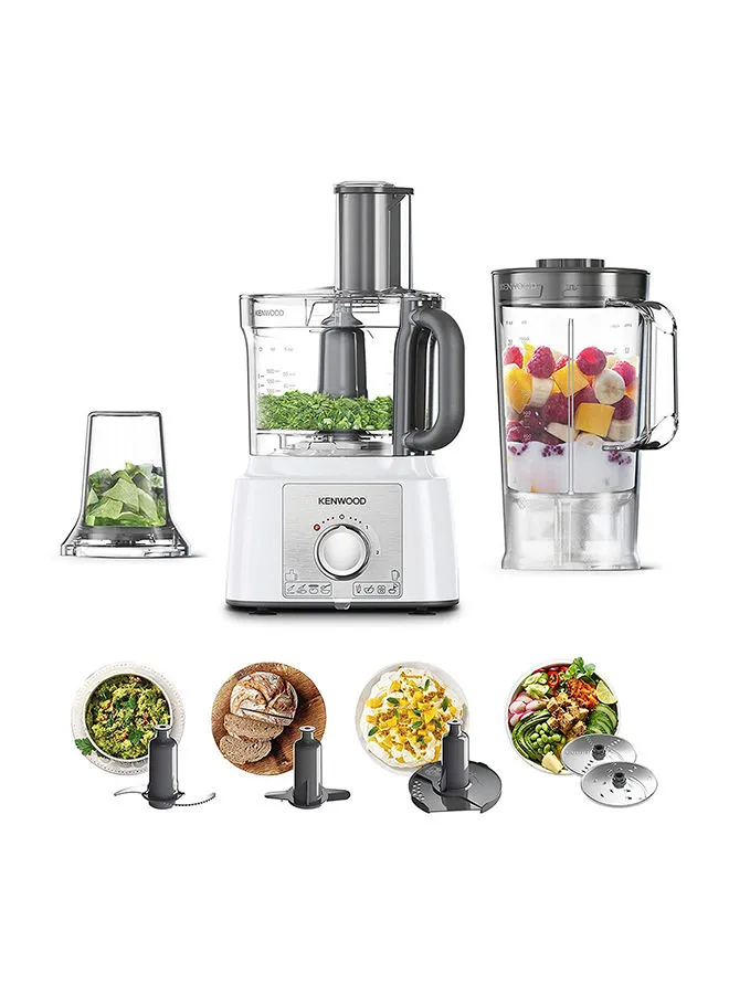 KENWOOD Food Processor, Bowl, 1.5L Blender Bowl, Multi Mill, 7 Processing Tools 3 L 1000 W FDP65.400WH, FDP65.450 white