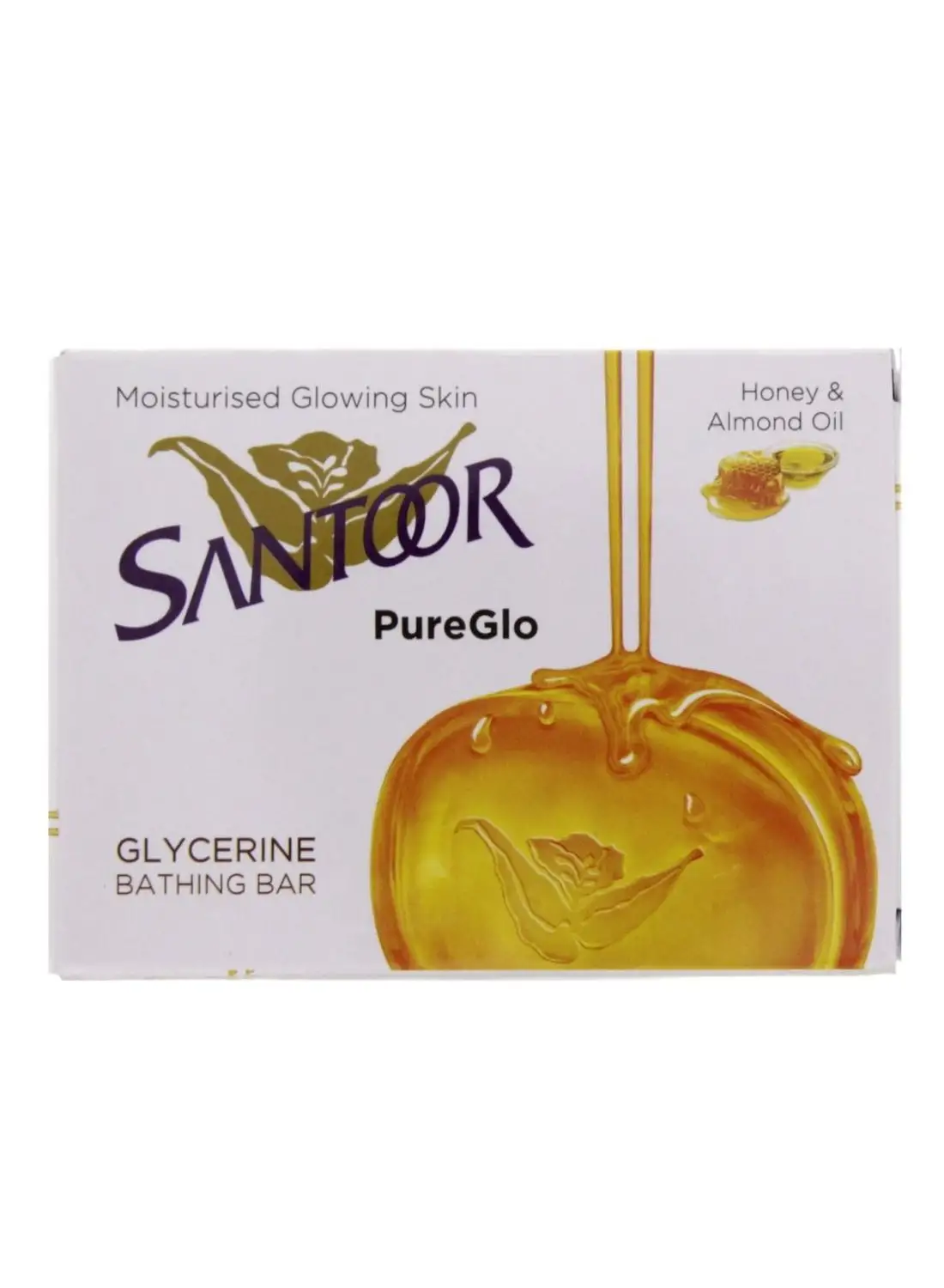 Santoor Honey And Almond Oil Pure Glow Glycerin Bathing Soap 125grams