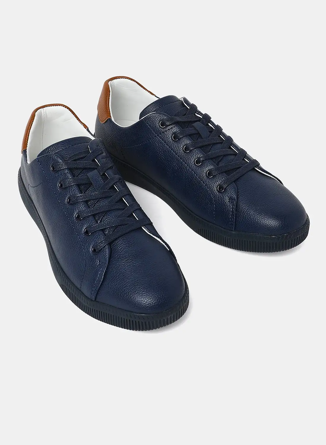 Athletiq Low Top Sneakers Navy Blue/Brown