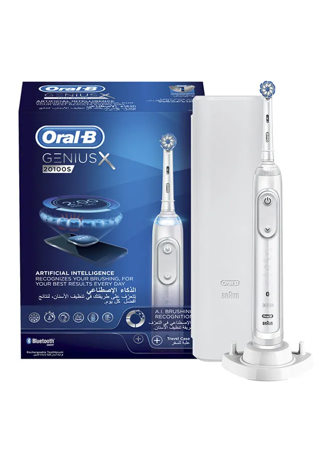 Oral B GeniusX 20100S Rechargeable Artificial Intelligence Toothbrush White