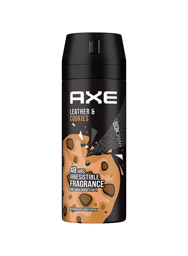 Axe Men's Deodorant Body Spray For Long Lasting Odor Protection Leather And Cookies For 48 Hours Irresistible Fragrance 150ml