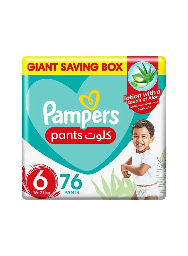 Pampers Aloe Vera Pants Diapers Size 6 Mega Box 76 Count